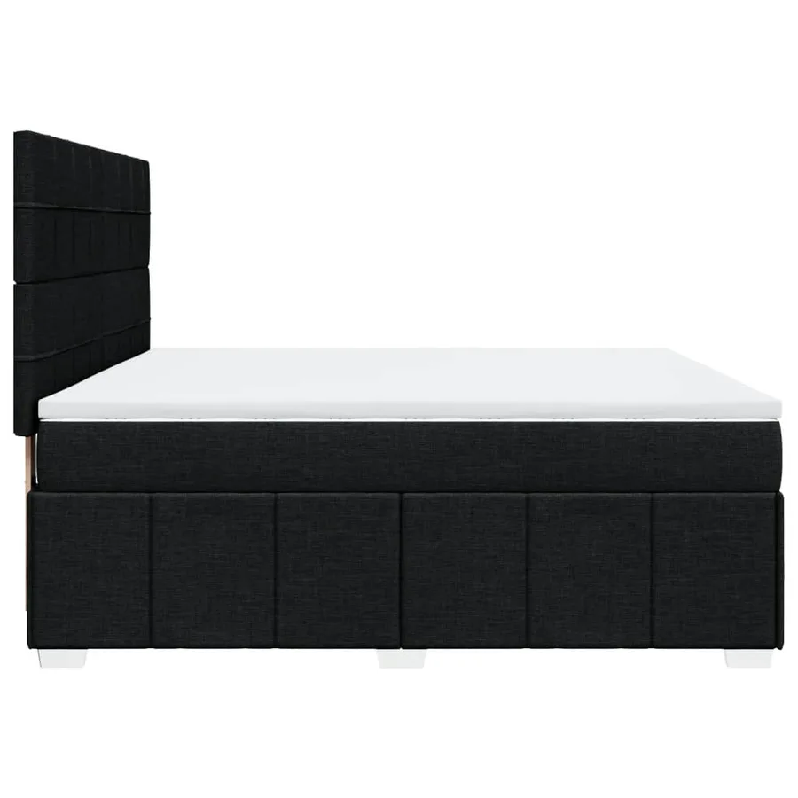 Sommier à lattes de lit avec matelas Noir 180x200 cm Tissu - 5