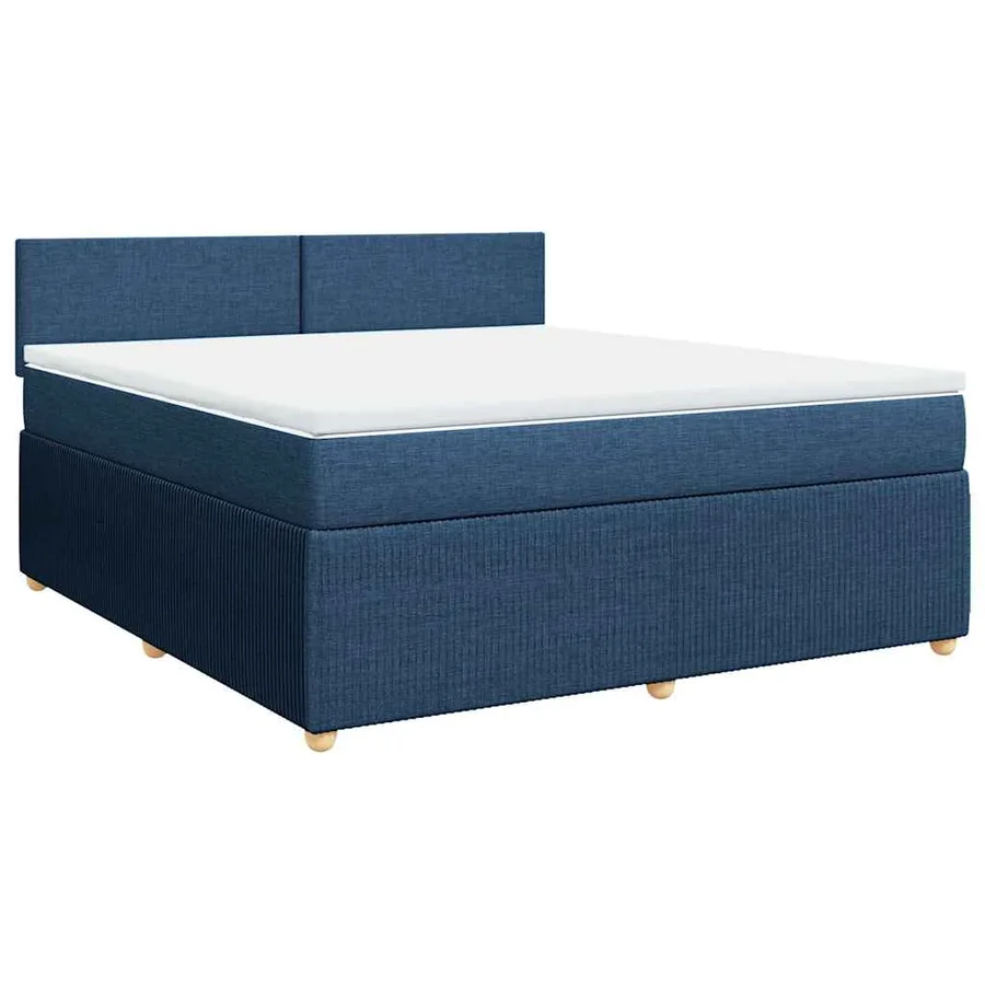 Sommier à lattes de lit avec matelas Bleu 180x200 cm Tissu - 2