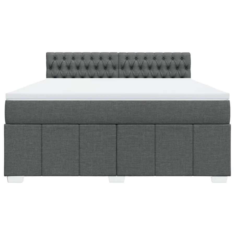 Sommier à lattes de lit avec matelas Gris foncé 180x200cm Tissu - 6