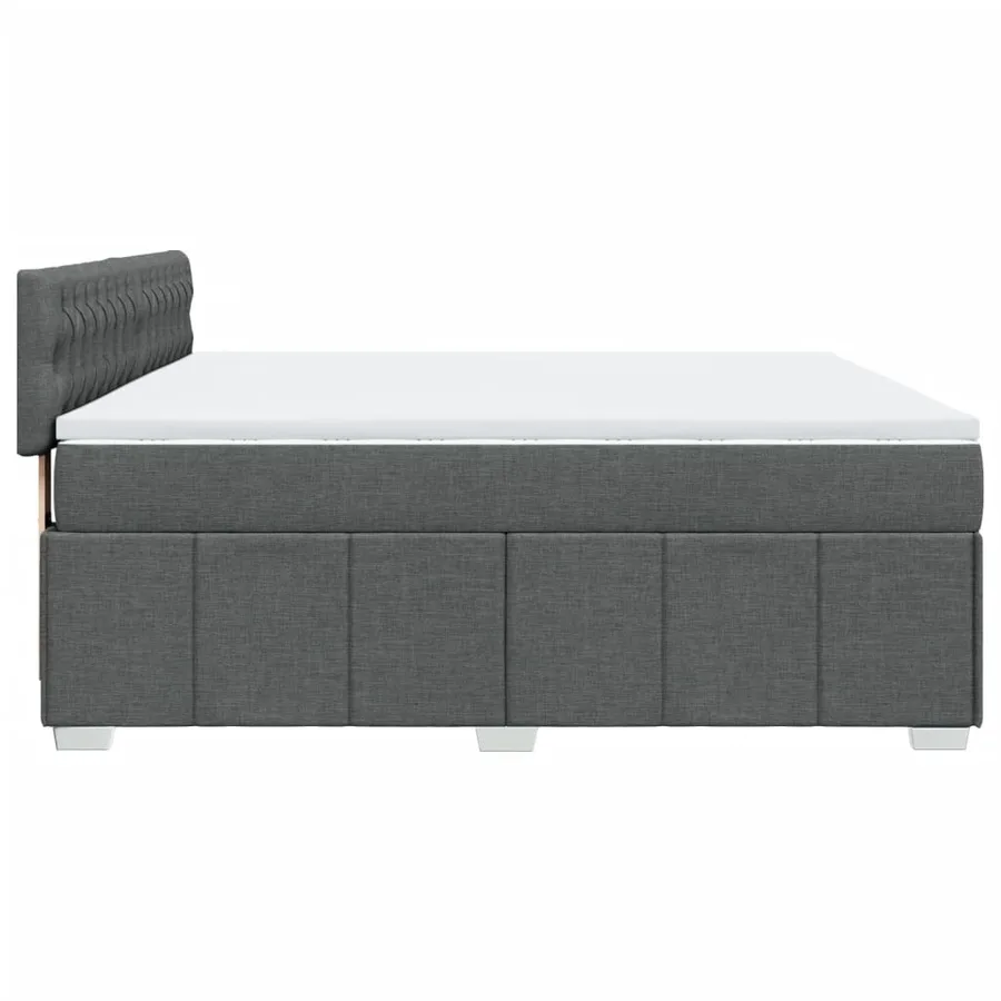 Sommier à lattes de lit avec matelas Gris foncé 180x200cm Tissu - 7