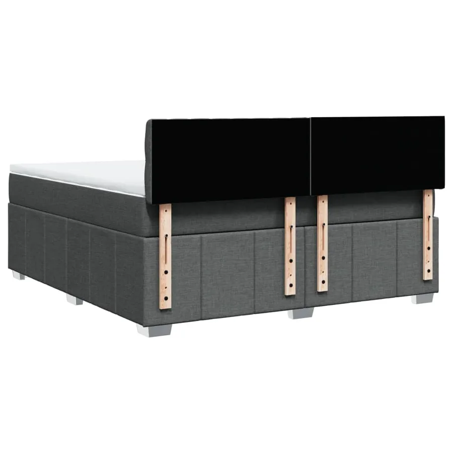 Sommier à lattes de lit avec matelas Gris foncé 180x200cm Tissu - 8