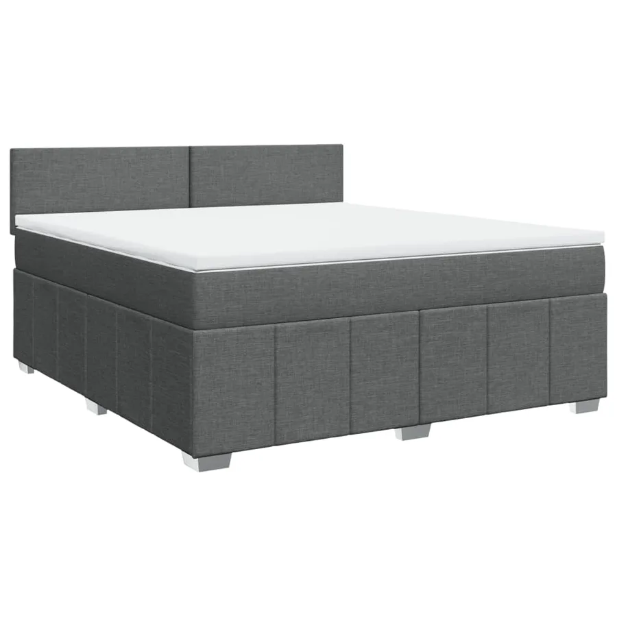 Sommier à lattes de lit avec matelas Gris foncé 180x200cm Tissu - 3