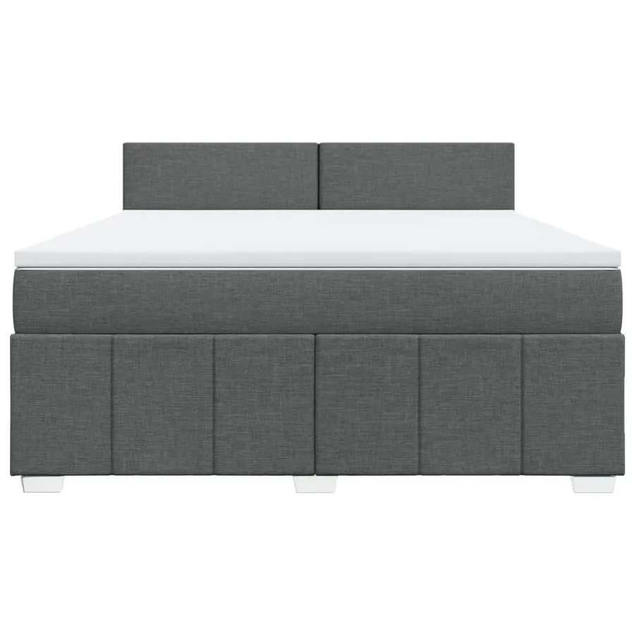 Sommier à lattes de lit avec matelas Gris foncé 180x200cm Tissu - 6