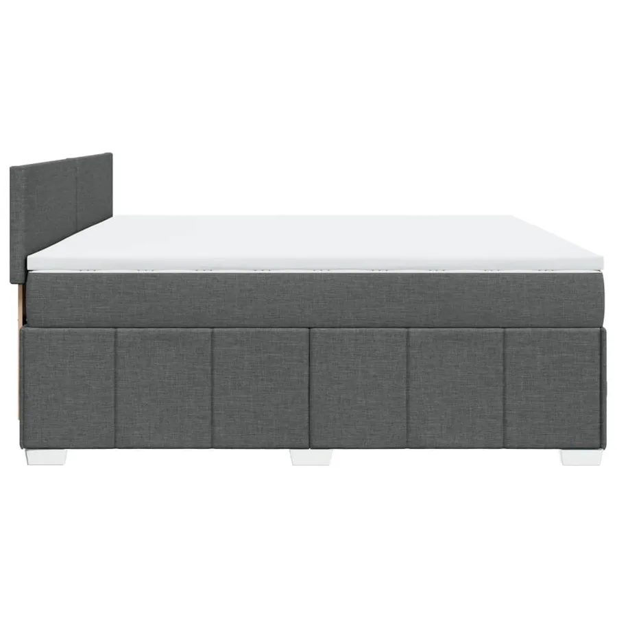 Sommier à lattes de lit avec matelas Gris foncé 180x200cm Tissu - 7