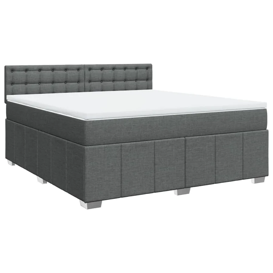Sommier à lattes de lit avec matelas Gris foncé 180x200cm Tissu - 3