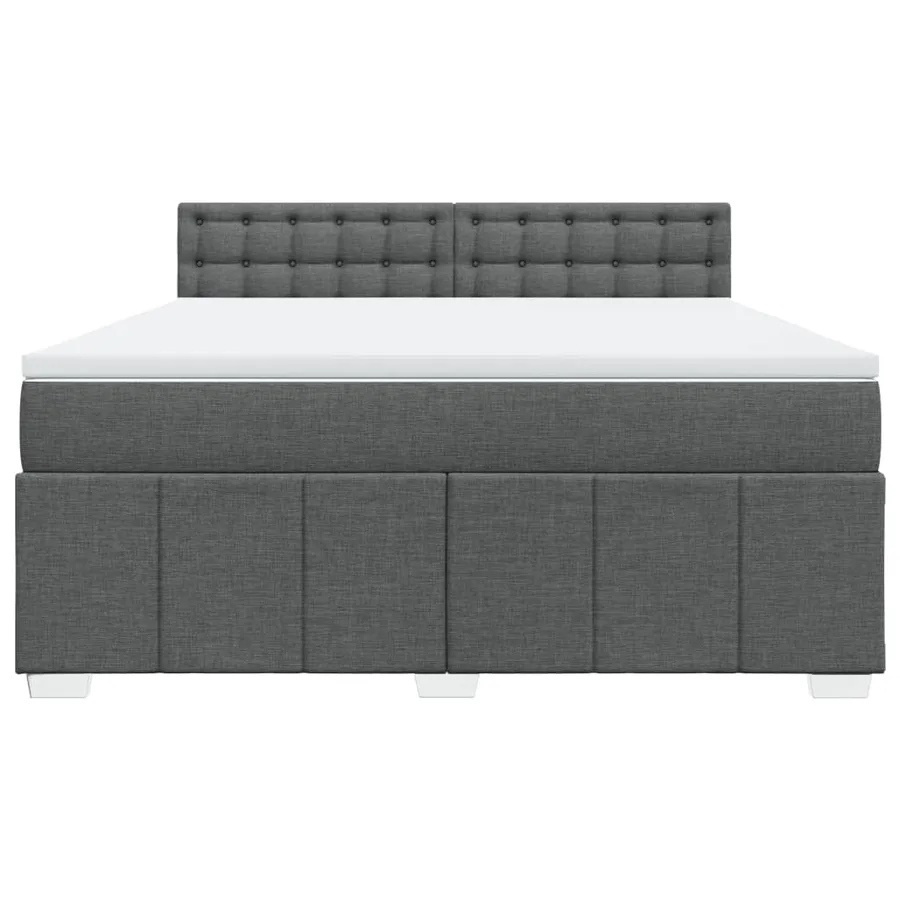 Sommier à lattes de lit avec matelas Gris foncé 180x200cm Tissu - 6