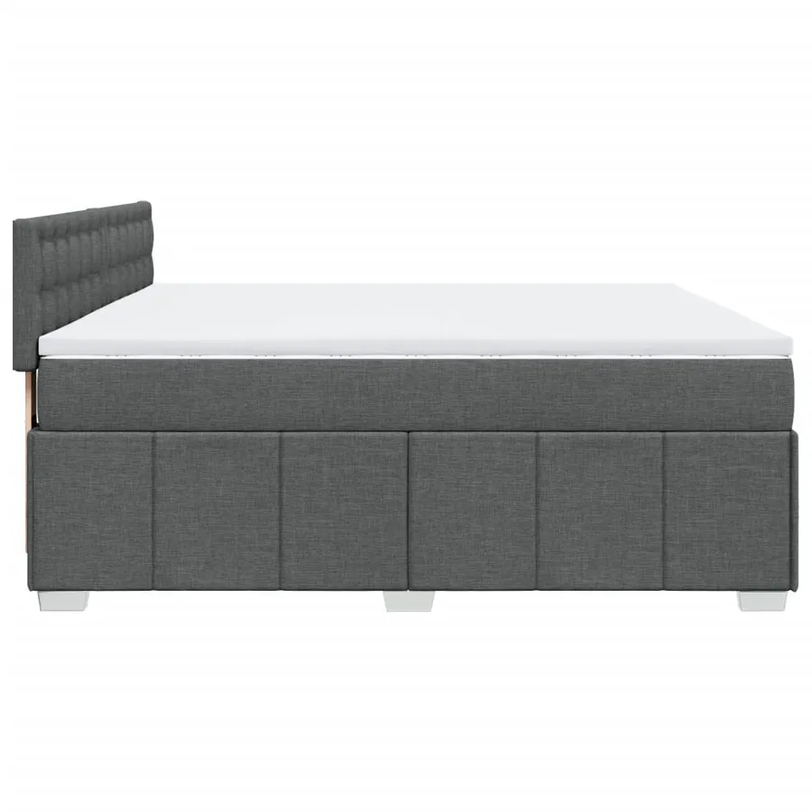 Sommier à lattes de lit avec matelas Gris foncé 180x200cm Tissu - 7