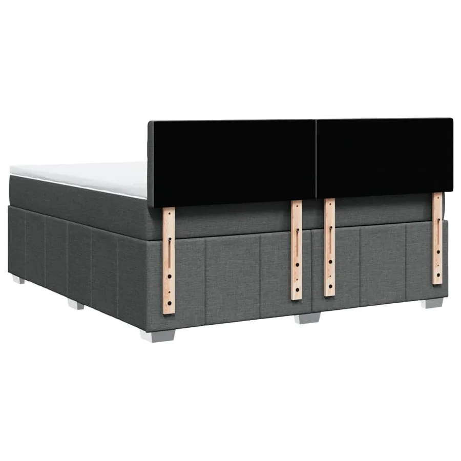 Sommier à lattes de lit avec matelas Gris foncé 180x200cm Tissu - 8