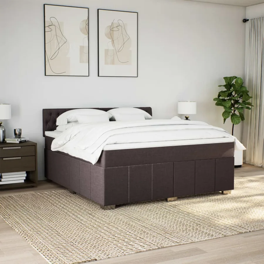 Sommier à lattes de lit avec matelas Marron foncé 180x200 cm - 4