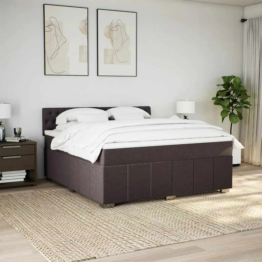Sommier à lattes de lit avec matelas Marron foncé 180x200 cm - 3
