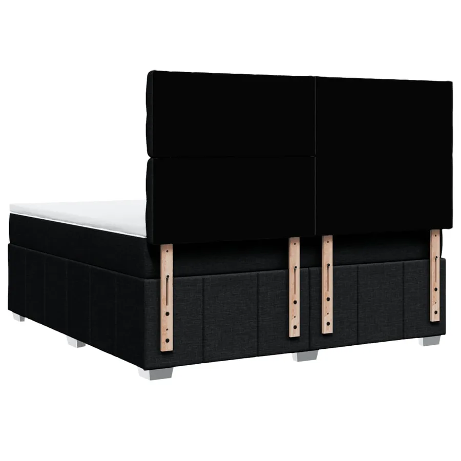 Sommier à lattes de lit avec matelas Noir 180x200 cm Tissu - 6