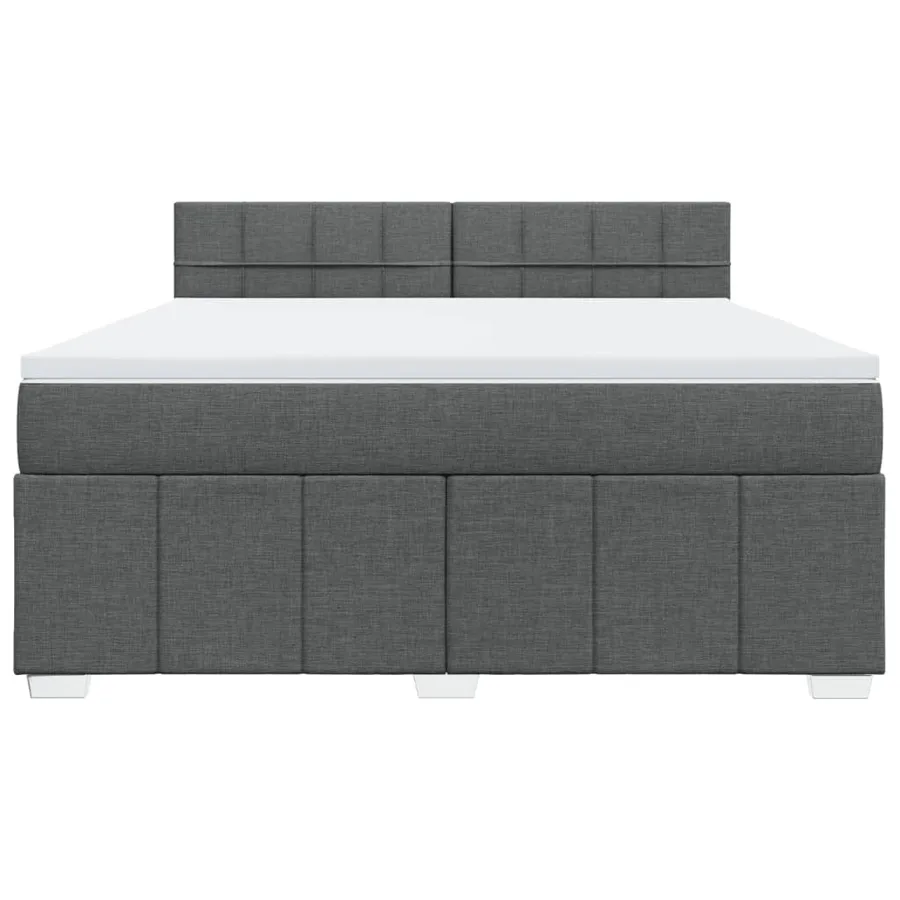 Sommier à lattes de lit avec matelas Gris foncé 180x200cm Tissu - 6