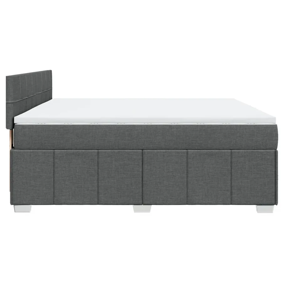 Sommier à lattes de lit avec matelas Gris foncé 180x200cm Tissu - 7
