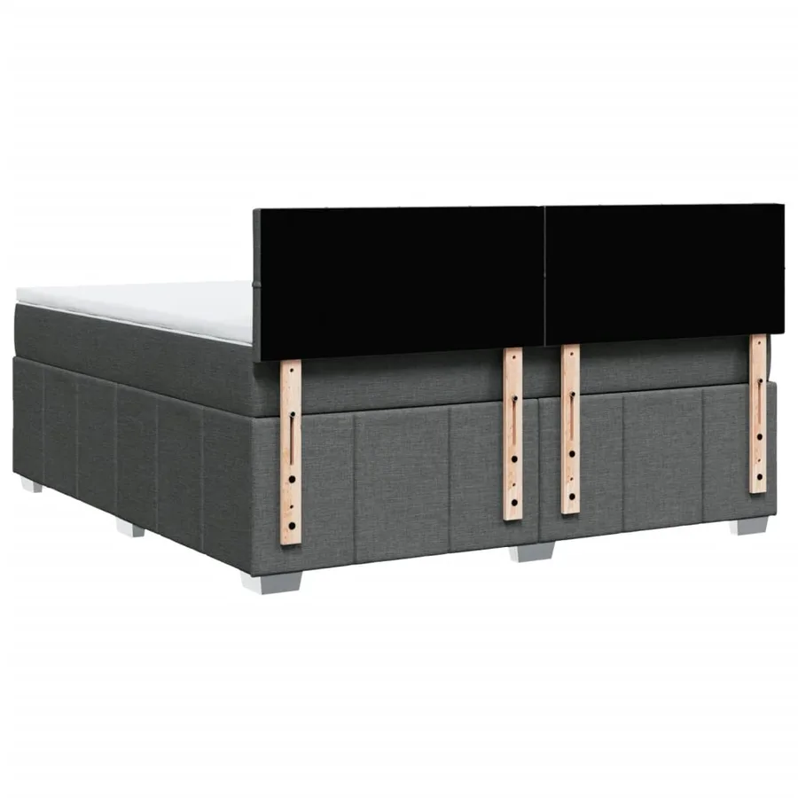 Sommier à lattes de lit avec matelas Gris foncé 180x200cm Tissu - 8