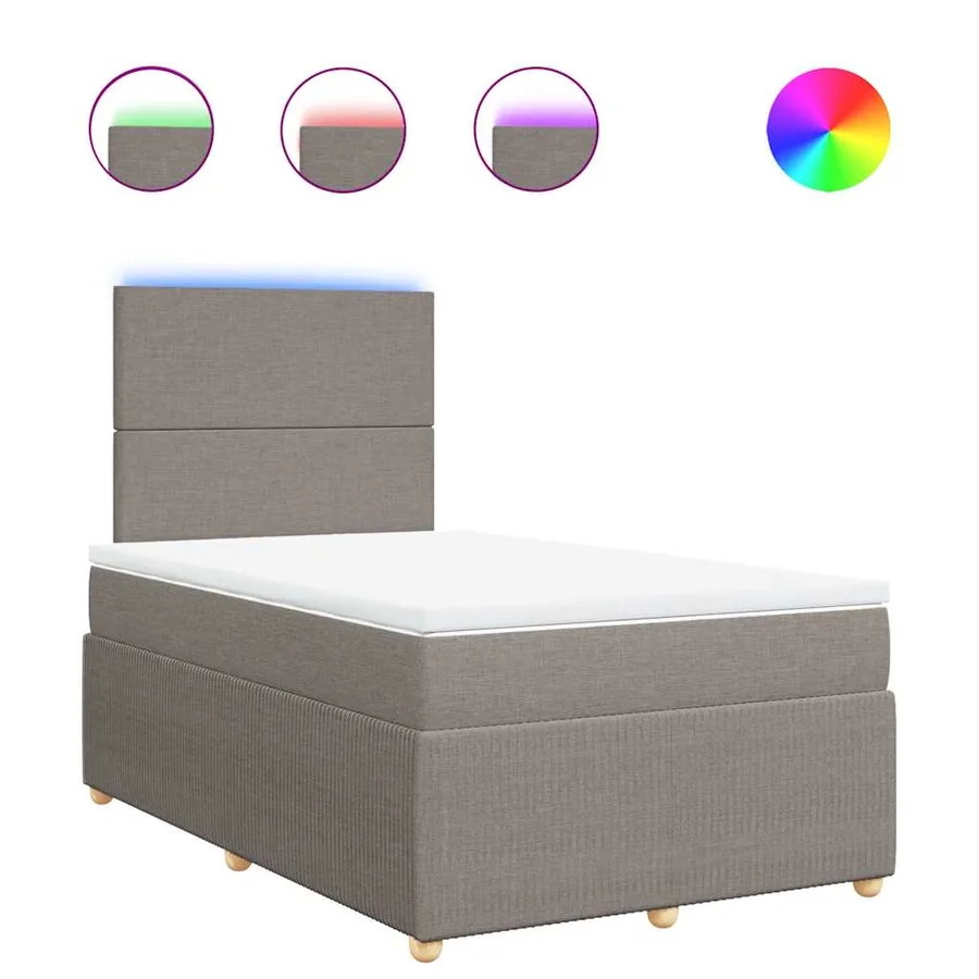 Sommier à lattes de lit avec matelas Taupe 120x200 cm Tissu - 2