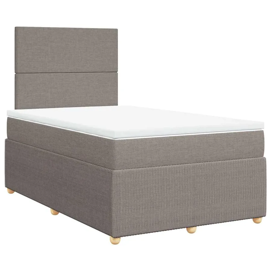 Sommier à lattes de lit avec matelas Taupe 120x200 cm Tissu - 3
