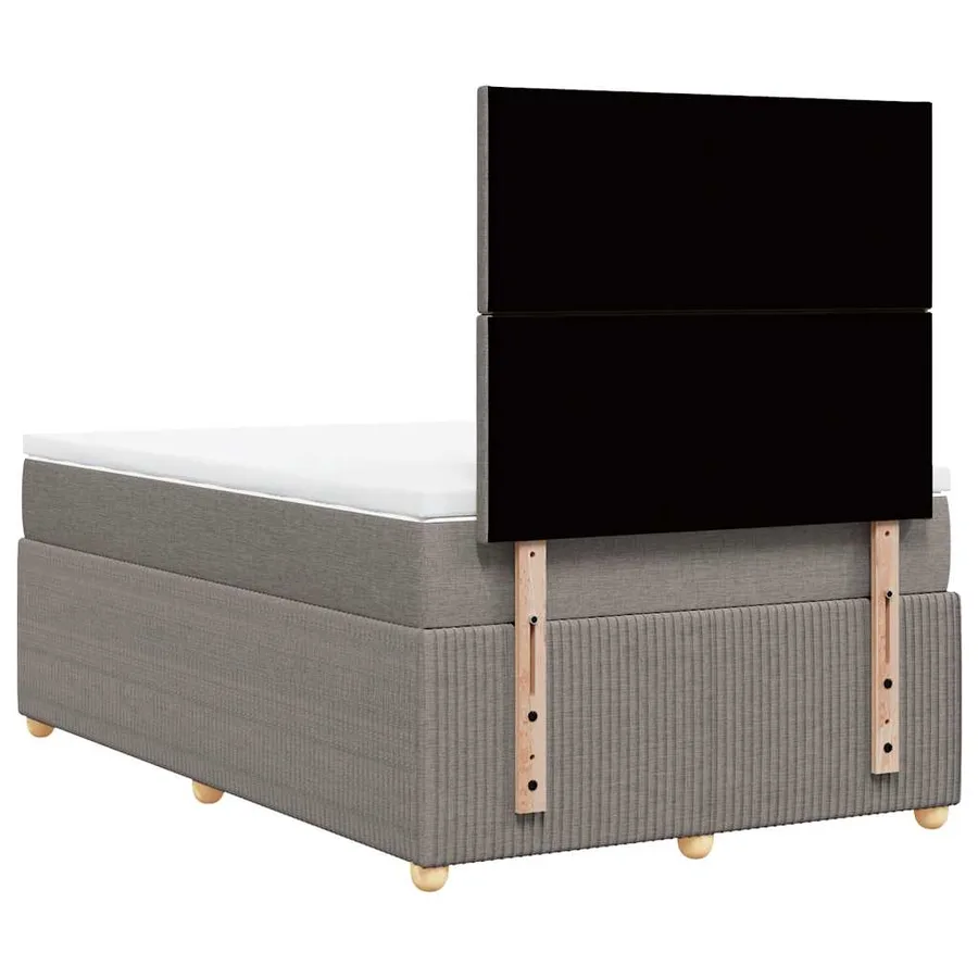 Sommier à lattes de lit avec matelas Taupe 120x200 cm Tissu - 8