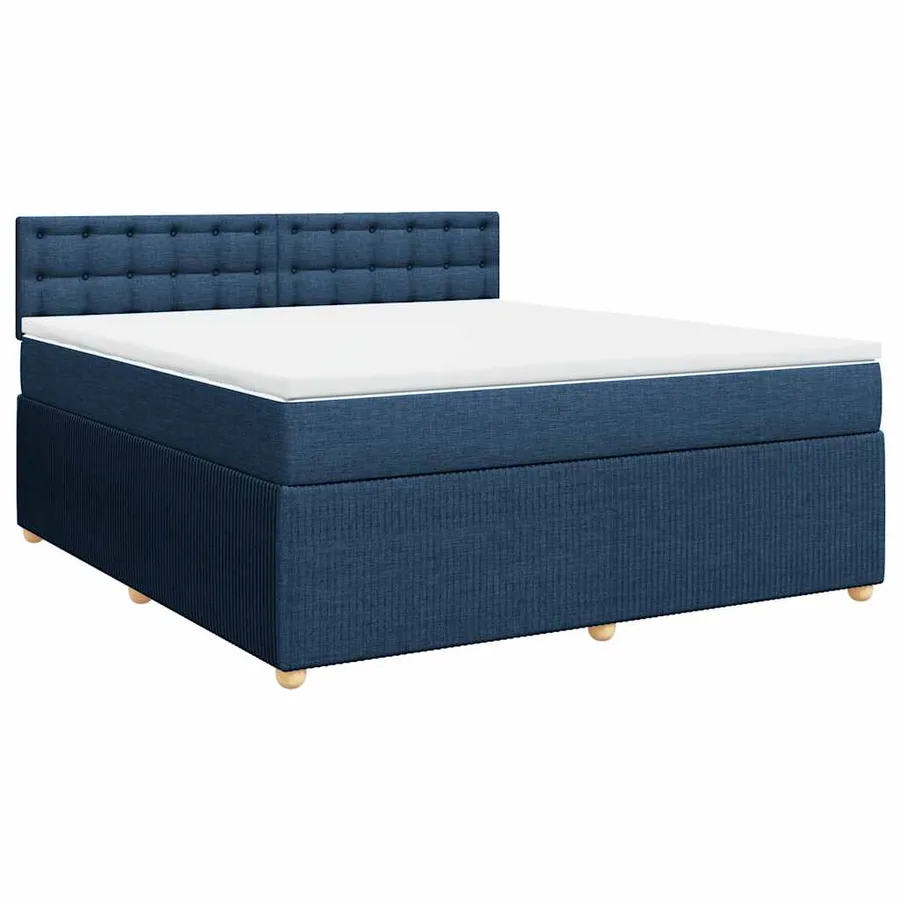 Sommier à lattes de lit avec matelas Bleu 180x200 cm Tissu - 2