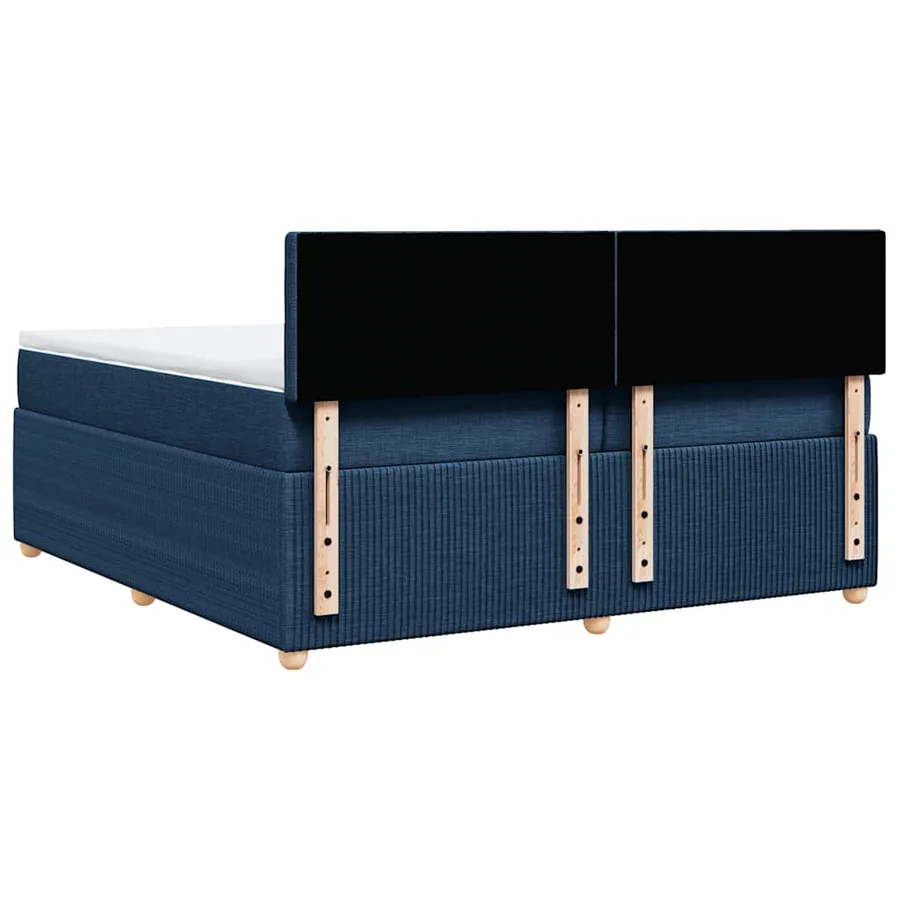 Sommier à lattes de lit avec matelas Bleu 200x200 cm Tissu - 8