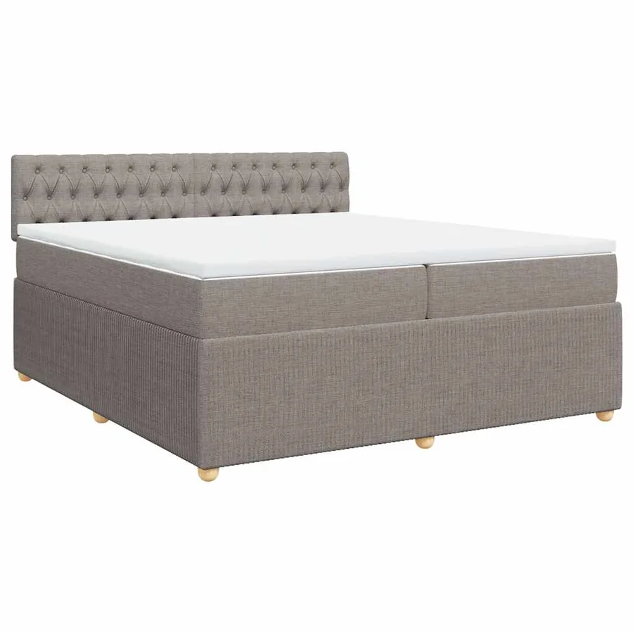 Sommier à lattes de lit avec matelas Taupe 200x200 cm Tissu - 3