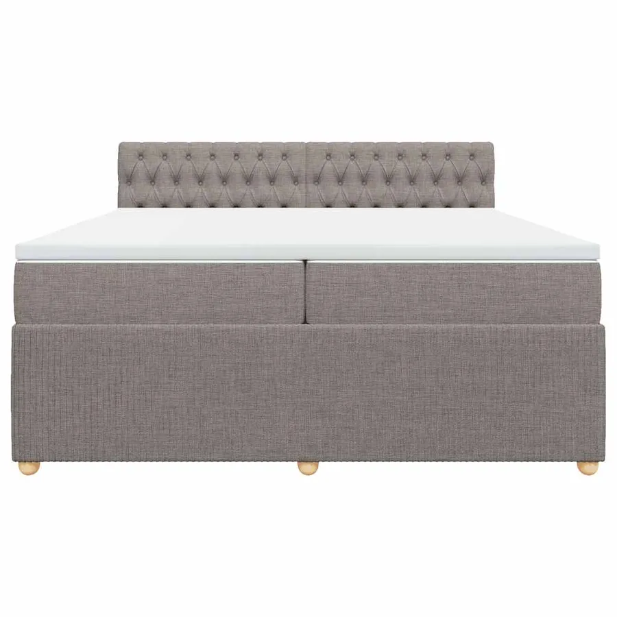 Sommier à lattes de lit avec matelas Taupe 200x200 cm Tissu - 6
