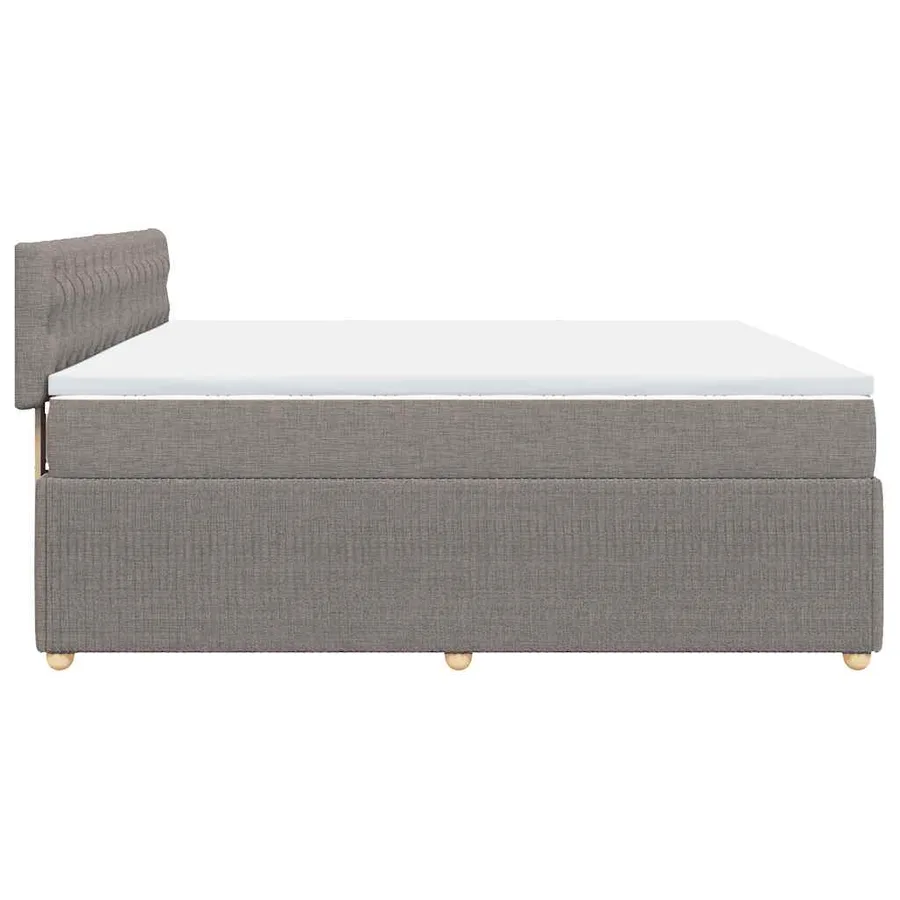 Sommier à lattes de lit avec matelas Taupe 200x200 cm Tissu - 7