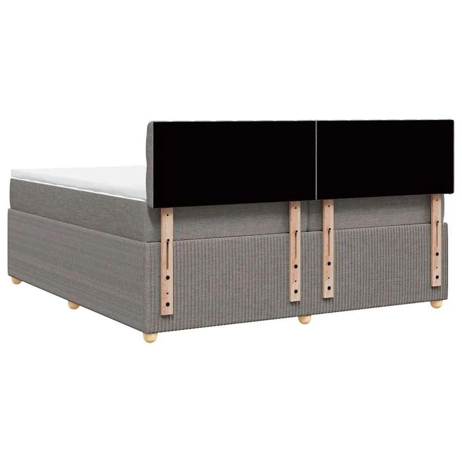 Sommier à lattes de lit avec matelas Taupe 200x200 cm Tissu - 8