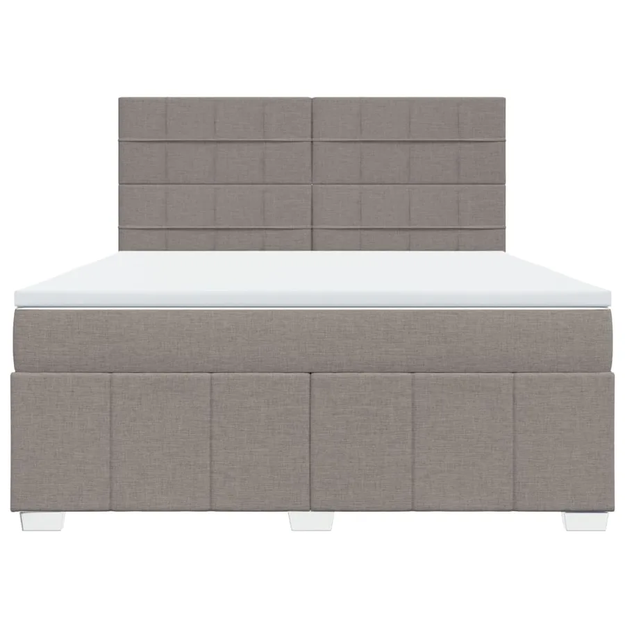 Sommier à lattes de lit avec matelas Taupe 180x200 cm Tissu - 6