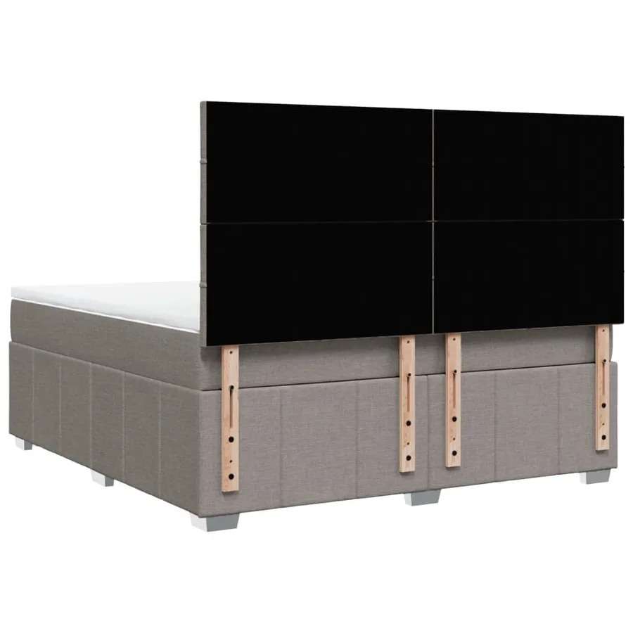 Sommier à lattes de lit avec matelas Taupe 180x200 cm Tissu - 8
