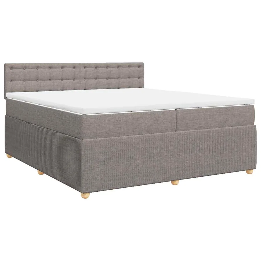 Sommier à lattes de lit avec matelas Taupe 200x200 cm Tissu - 3