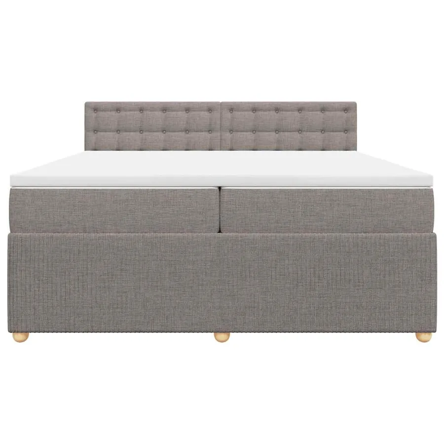Sommier à lattes de lit avec matelas Taupe 200x200 cm Tissu - 6