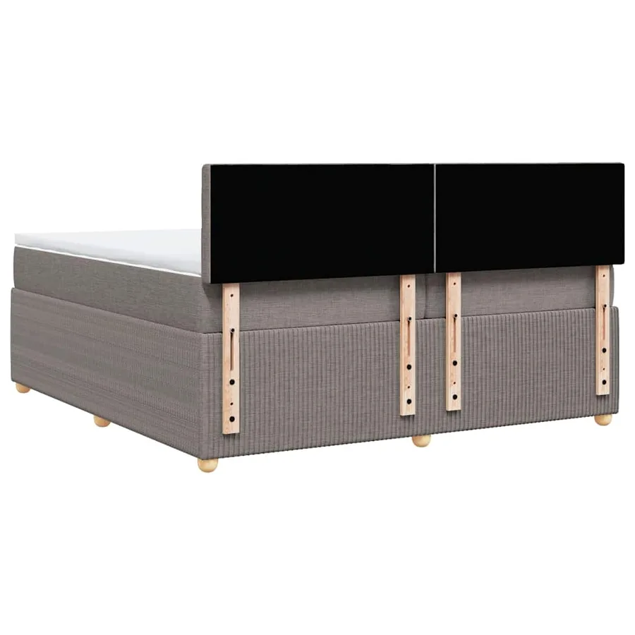 Sommier à lattes de lit avec matelas Taupe 200x200 cm Tissu - 8