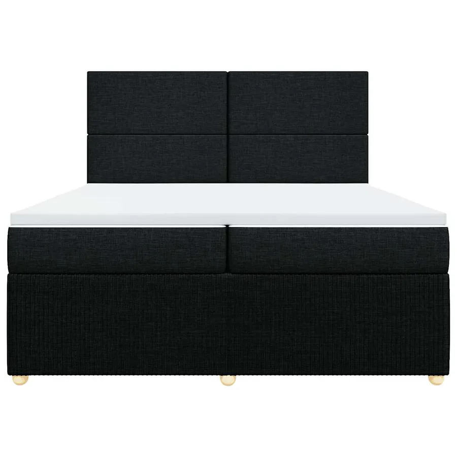Sommier à lattes de lit avec matelas Noir 200x200 cm Tissu - 6