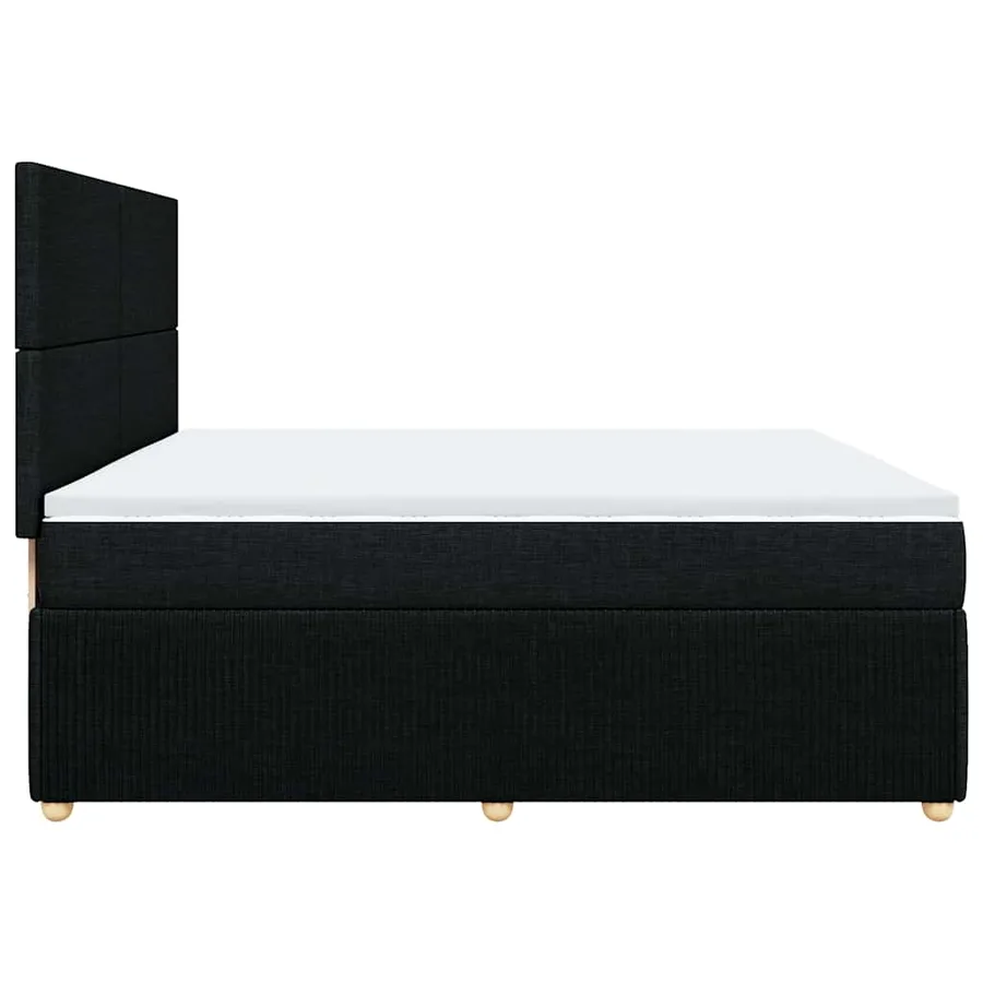 Sommier à lattes de lit avec matelas Noir 200x200 cm Tissu - 7