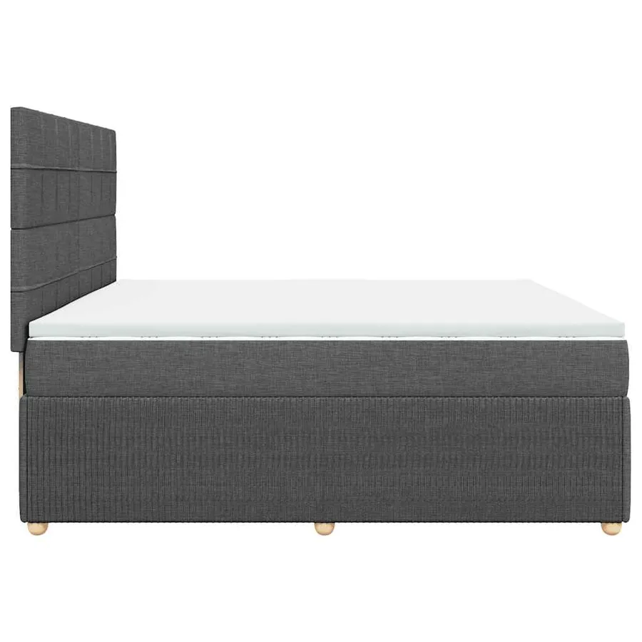 Sommier à lattes de lit avec matelas Gris foncé 200x200cm Tissu - 7