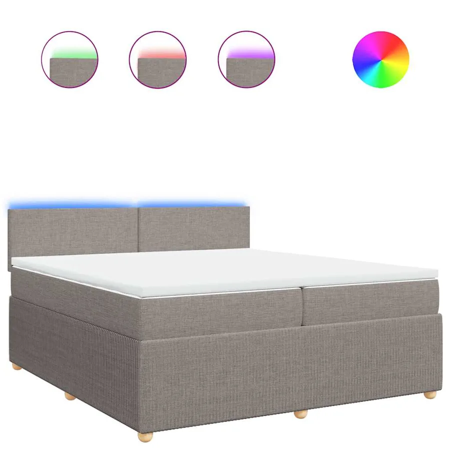 Sommier à lattes de lit avec matelas Taupe 200x200 cm Tissu - 2