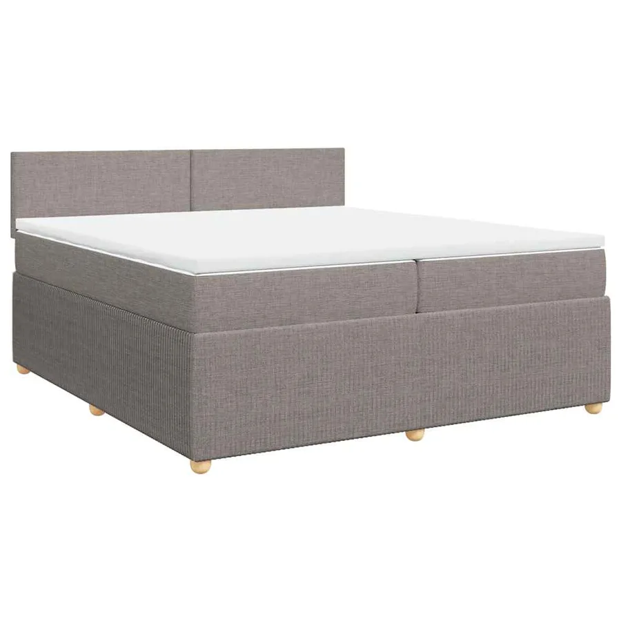 Sommier à lattes de lit avec matelas Taupe 200x200 cm Tissu - 3