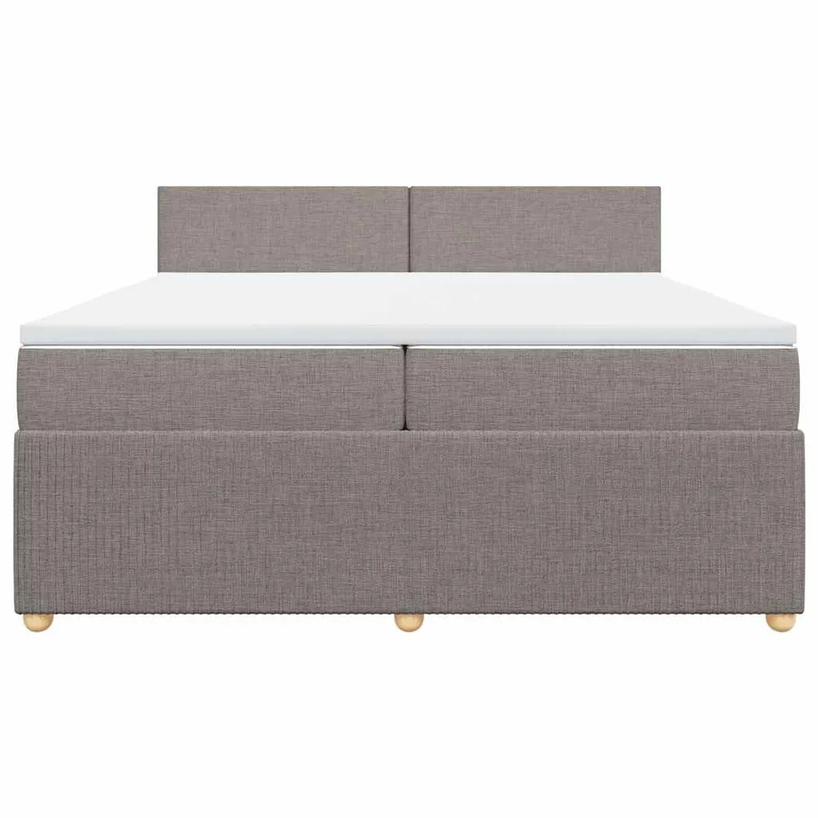 Sommier à lattes de lit avec matelas Taupe 200x200 cm Tissu - 6