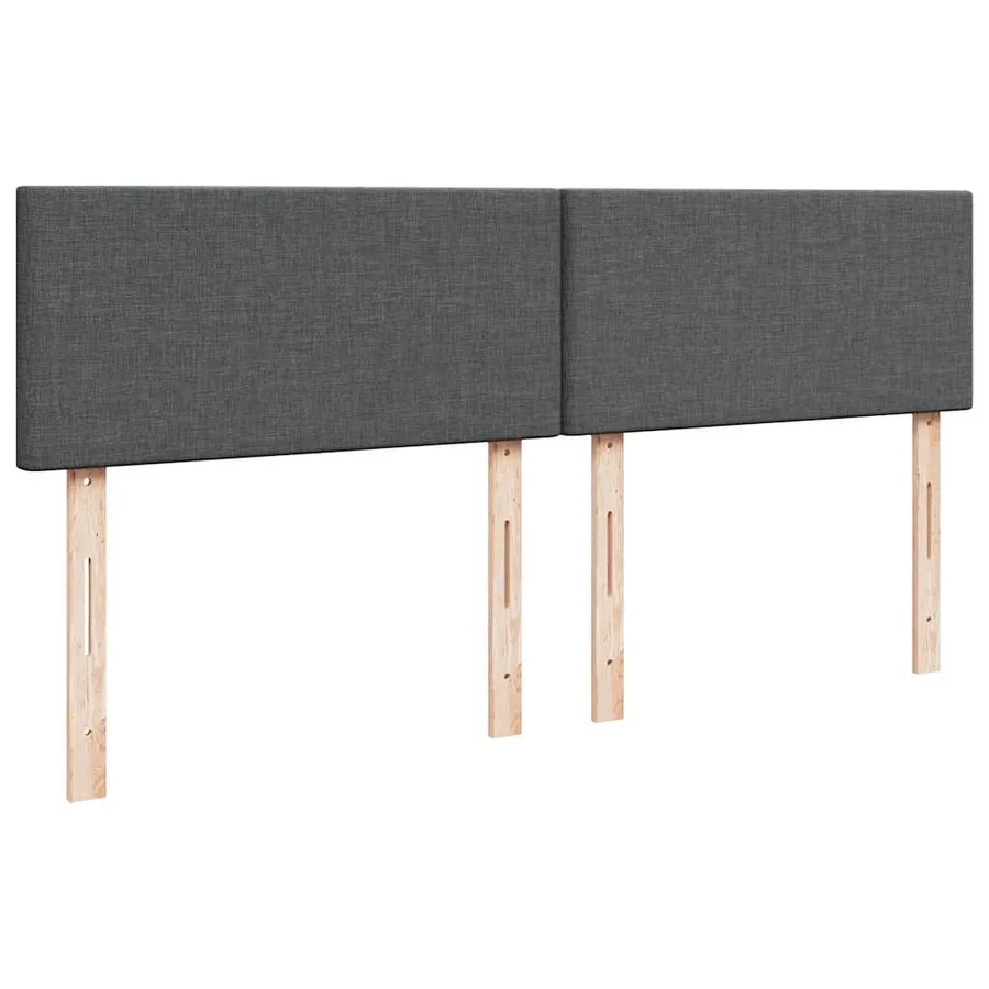 Sommier à lattes de lit avec matelas Gris foncé 200x200cm Tissu - 12