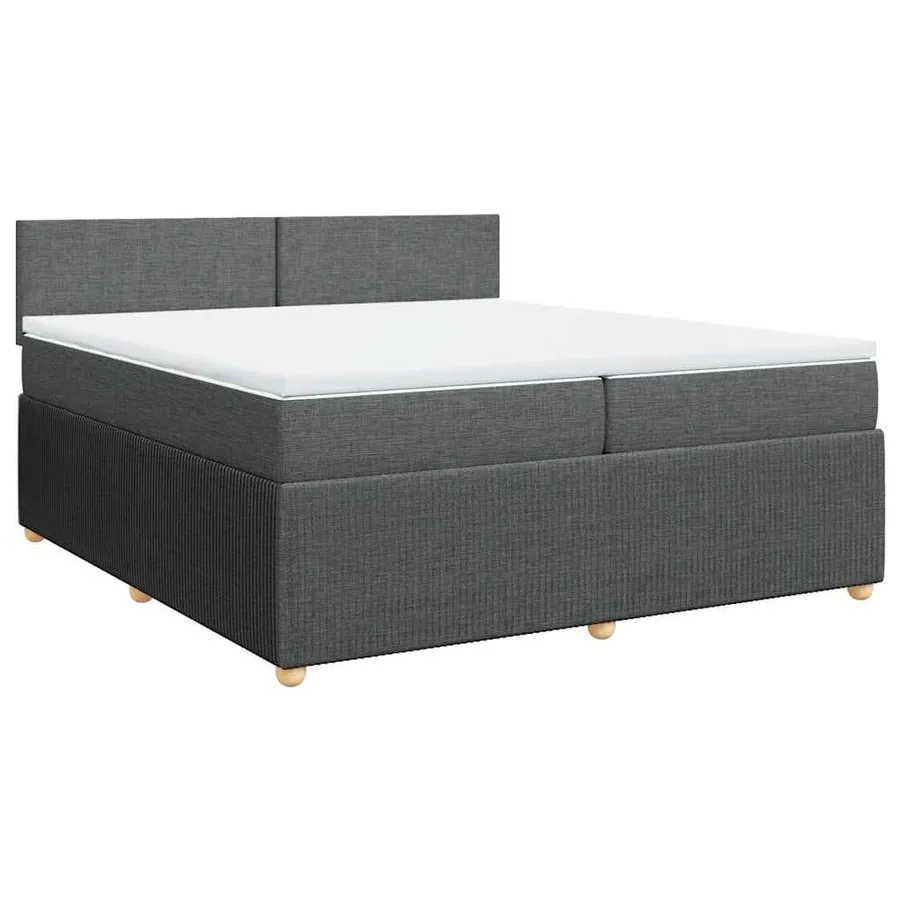 Sommier à lattes de lit avec matelas Gris foncé 200x200cm Tissu - 3
