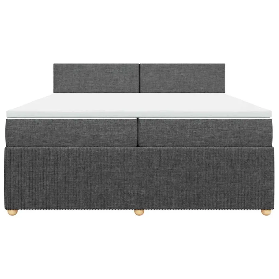 Sommier à lattes de lit avec matelas Gris foncé 200x200cm Tissu - 6