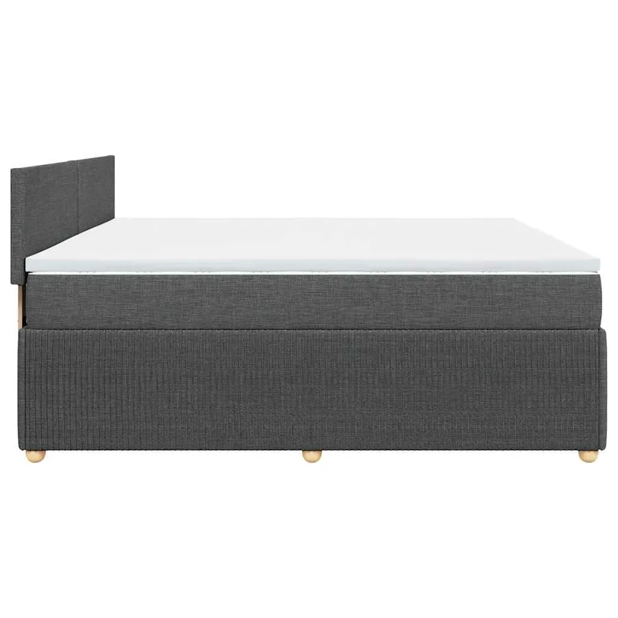 Sommier à lattes de lit avec matelas Gris foncé 200x200cm Tissu - 7