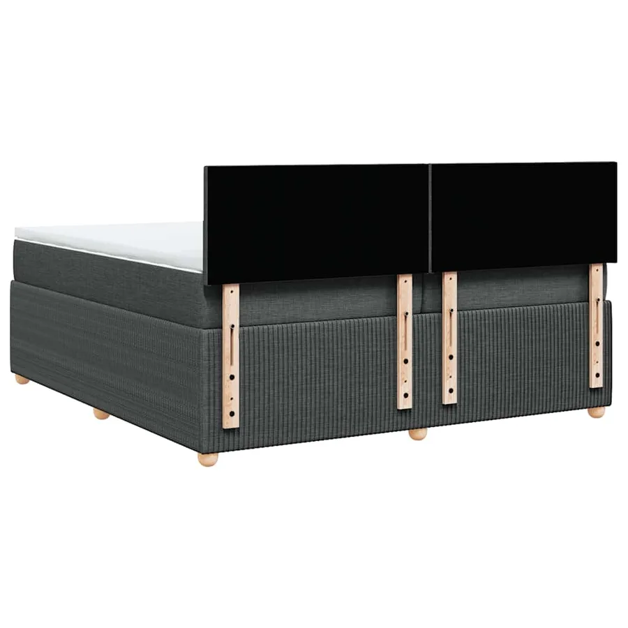 Sommier à lattes de lit avec matelas Gris foncé 200x200cm Tissu - 8