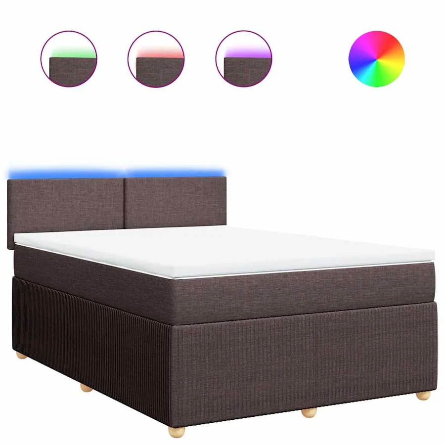 Sommier à lattes de lit avec matelas Marron foncé 140x190 cm - 2