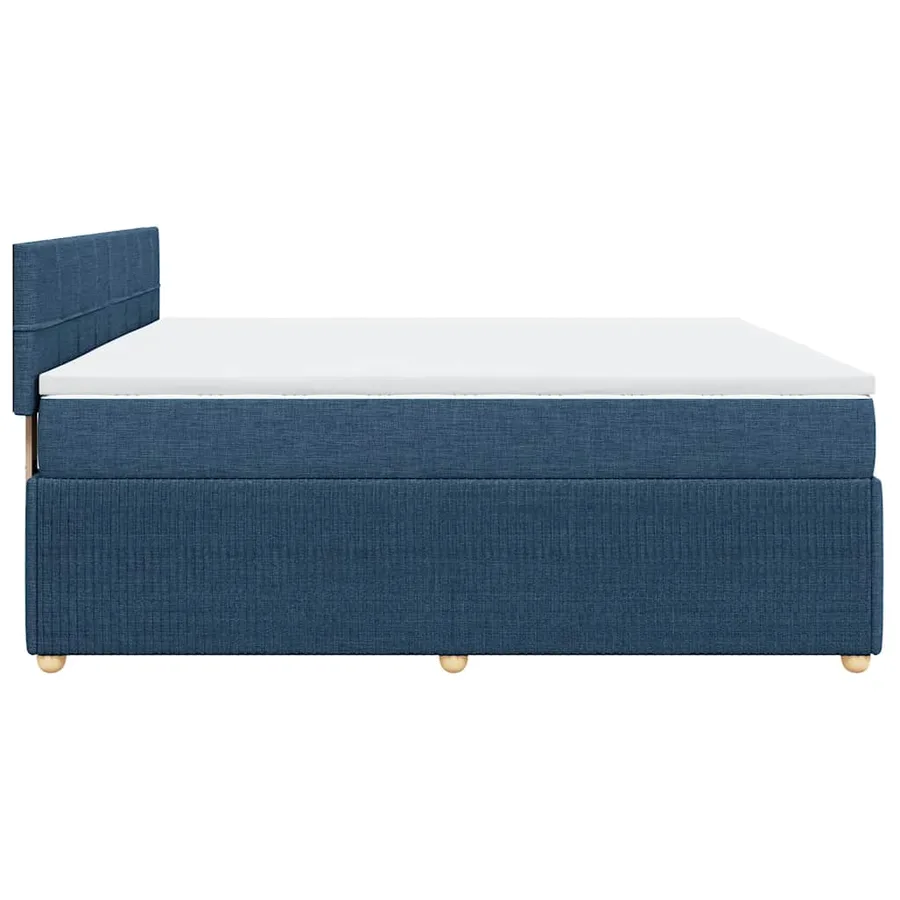 Sommier à lattes de lit avec matelas Bleu 200x200 cm Tissu - 5