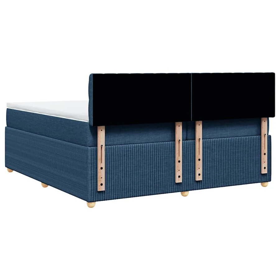 Sommier à lattes de lit avec matelas Bleu 200x200 cm Tissu - 6