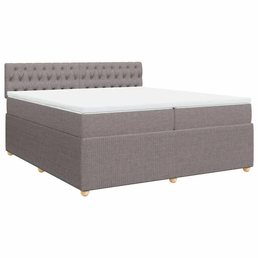 Sommier à lattes de lit avec matelas Taupe 200x200 cm Tissu - 2