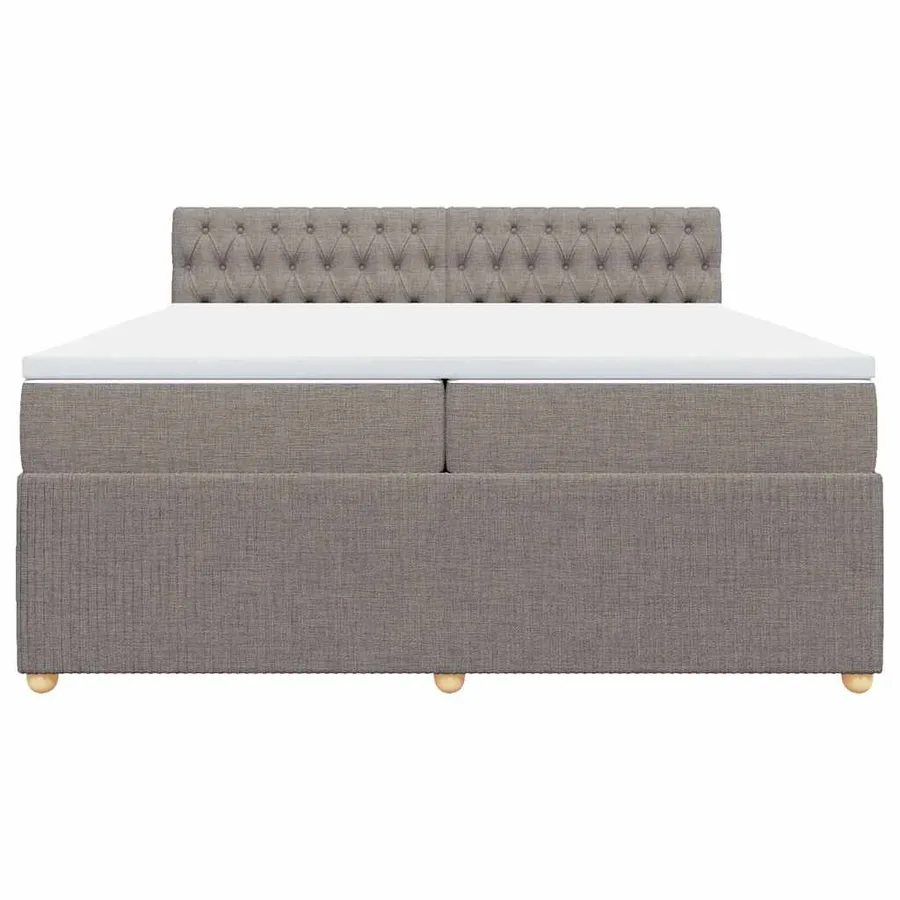 Sommier à lattes de lit avec matelas Taupe 200x200 cm Tissu - 4