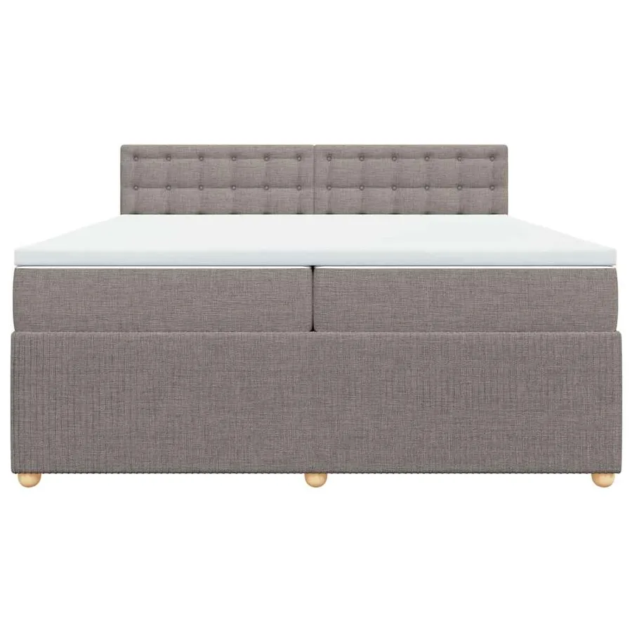 Sommier à lattes de lit avec matelas Taupe 200x200 cm Tissu - 11