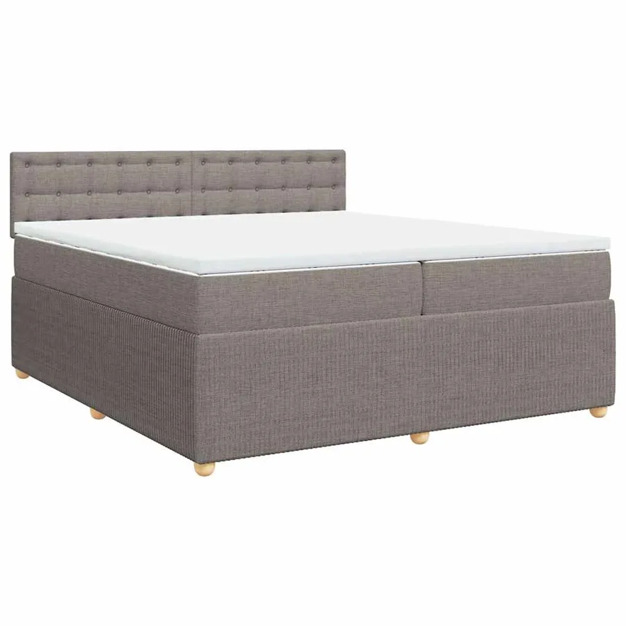 Sommier à lattes de lit avec matelas Taupe 200x200 cm Tissu - 2